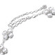 43" 4 Heart Flower Design Diamante Rhinestone Waist Chain Belts for Women Fashion Accessory - Silver